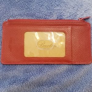 NWT Buxton leather card case maroon